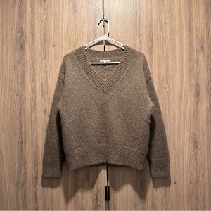 Reformation Jadey Mushroom Brown Cashmere V-Neck Sweater Size XS (Read)
